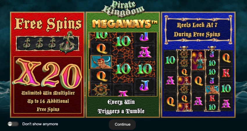 Pirate Kingdom Megaways free spins