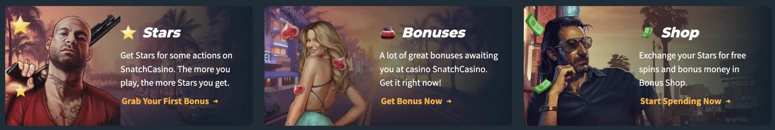 Snatch Casino features