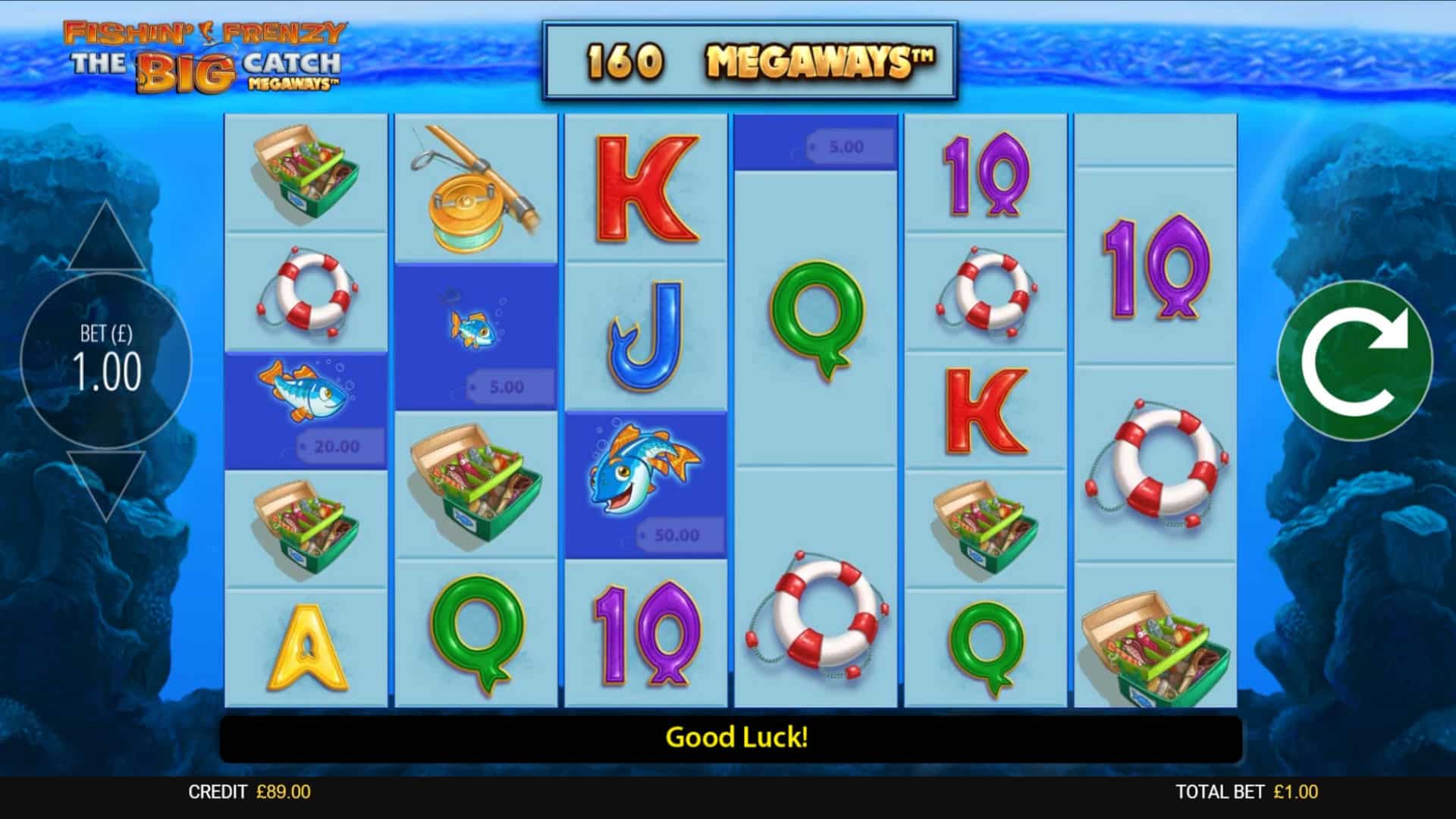 Fishin Frenzy The Big Catch Megaways slot game