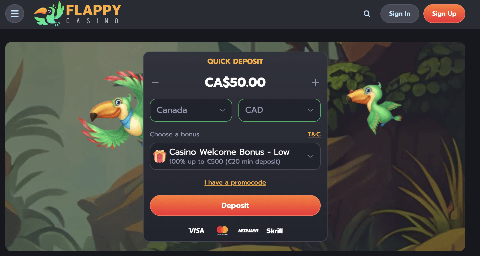 Flappy Casino Bonus Euro