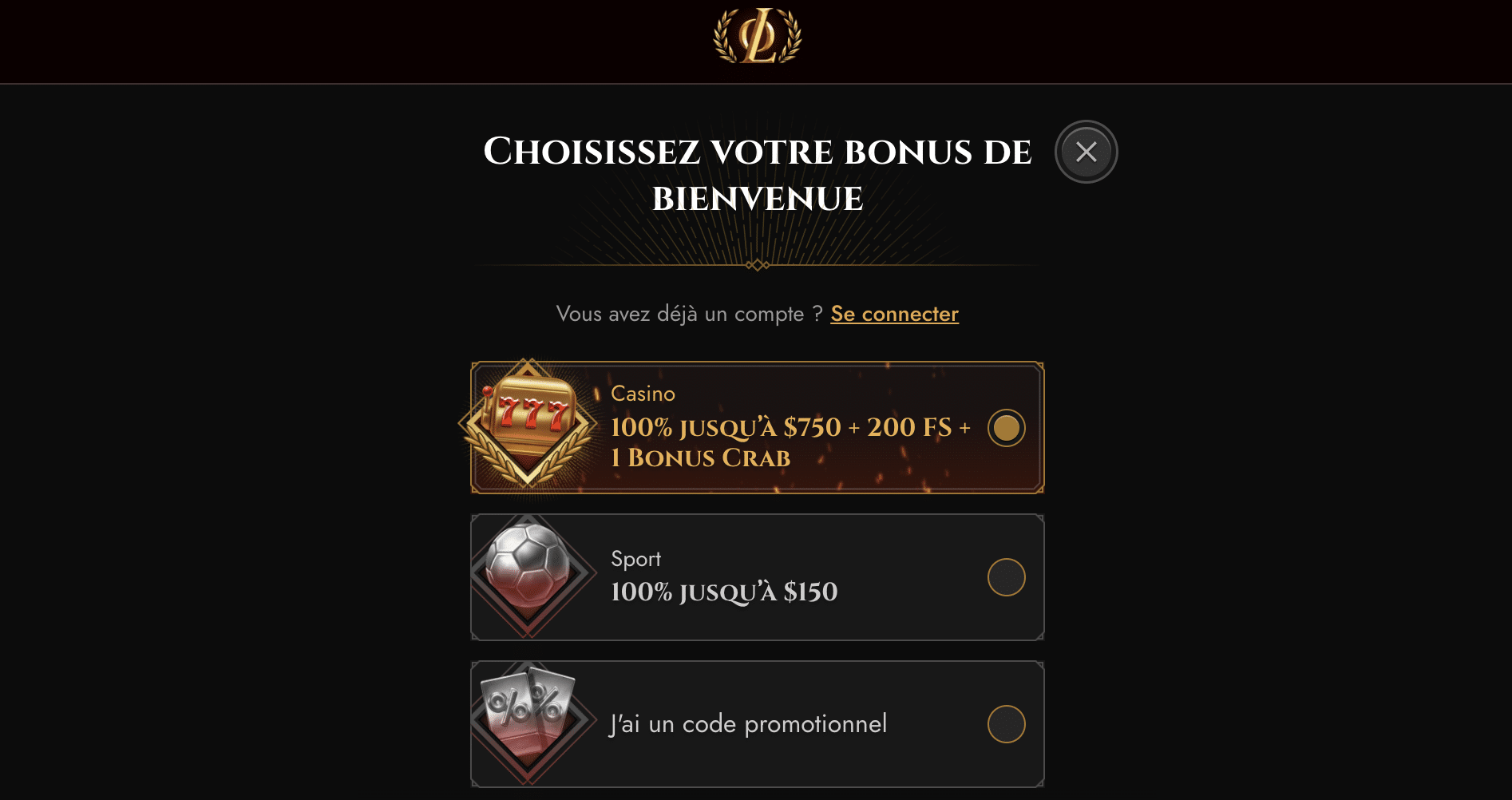 Legiano Casino Bonus Euro