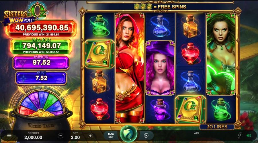 Sisters of Oz WowPot slot game