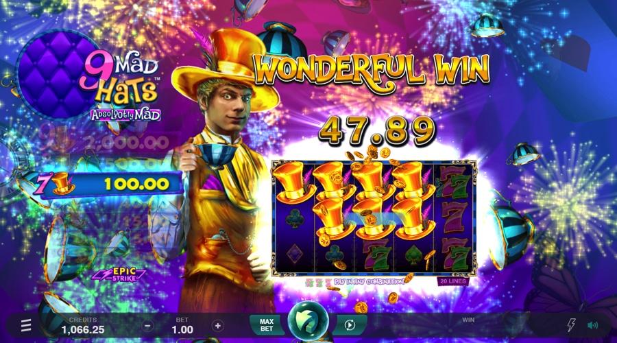 9 Mad Hats slot bonus