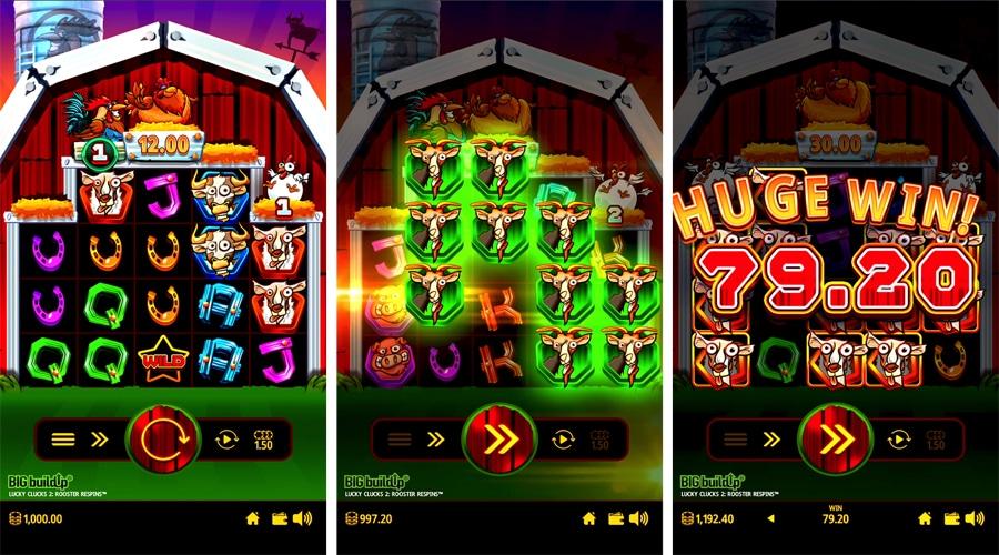 Lucky Clucks 2: Rooster Respins mobile slot game