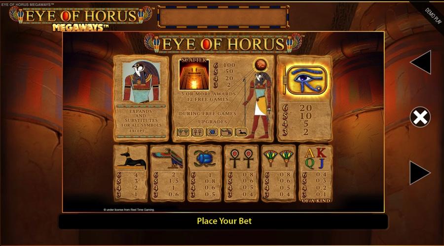 Eye of Horus Megaways Jackpot King slot features