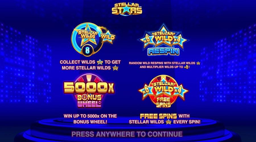 Stellar Stars video slot features