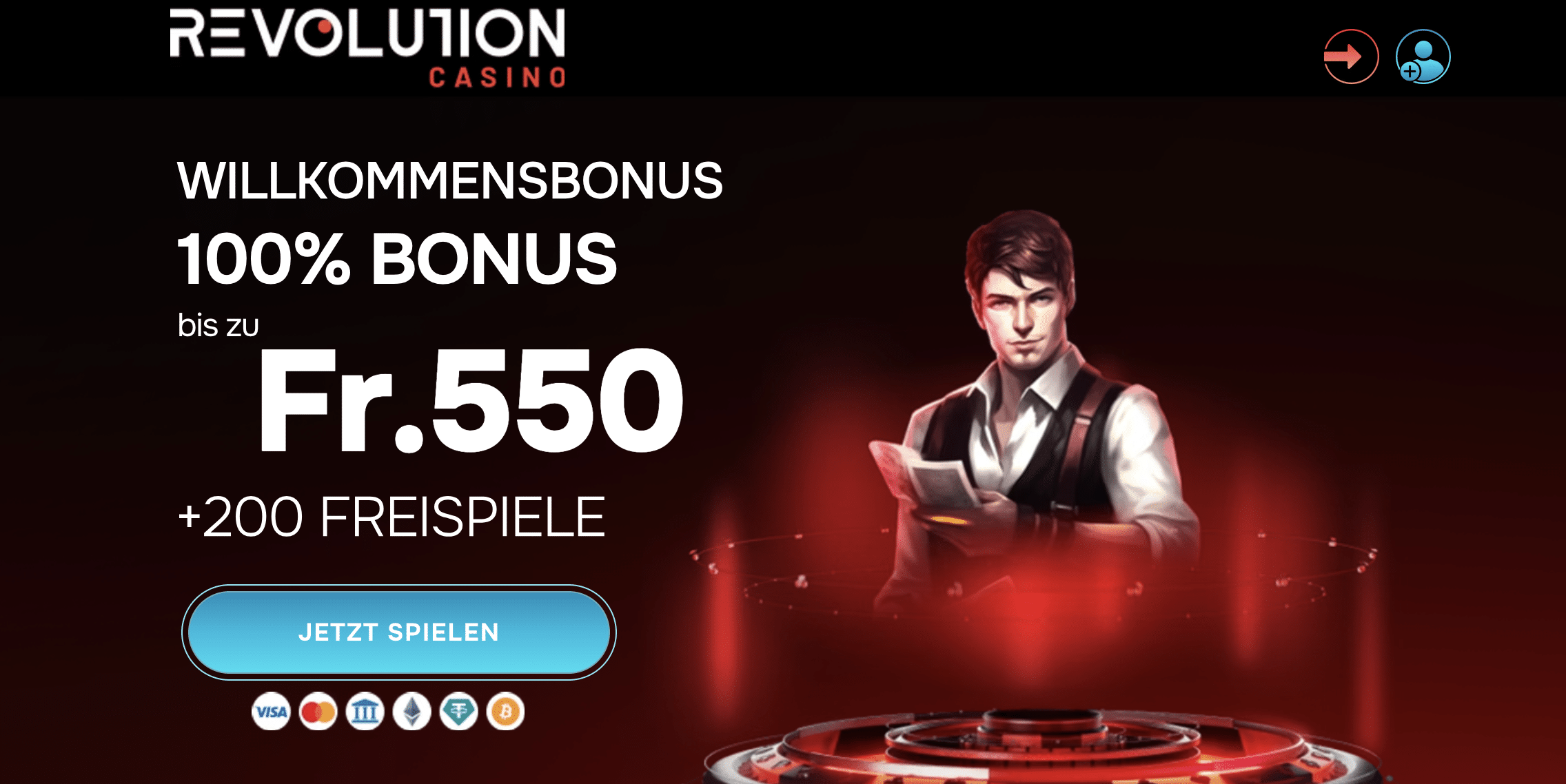 Revolution Casino Swiss Bonus