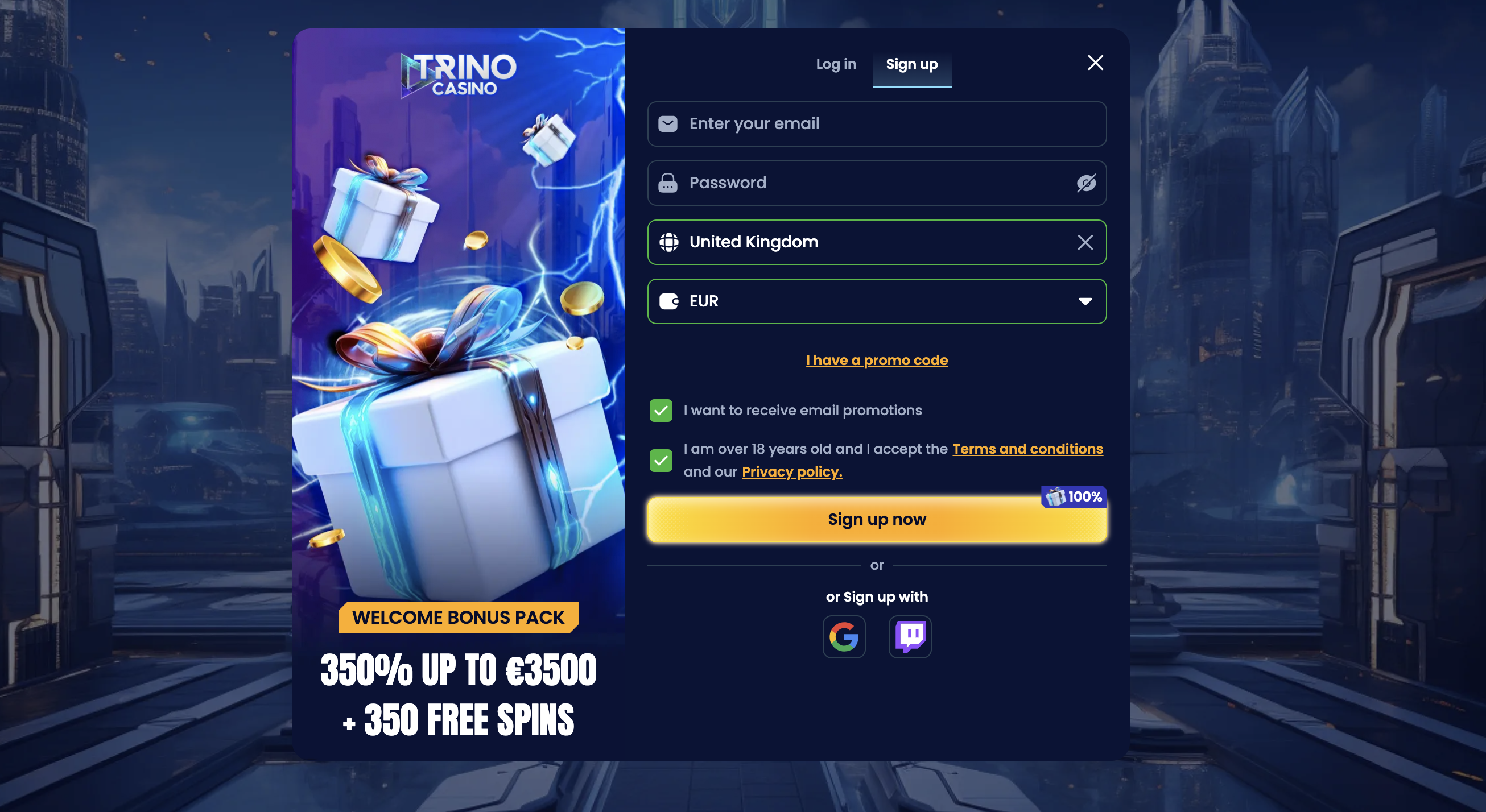 Trino registration bonus new