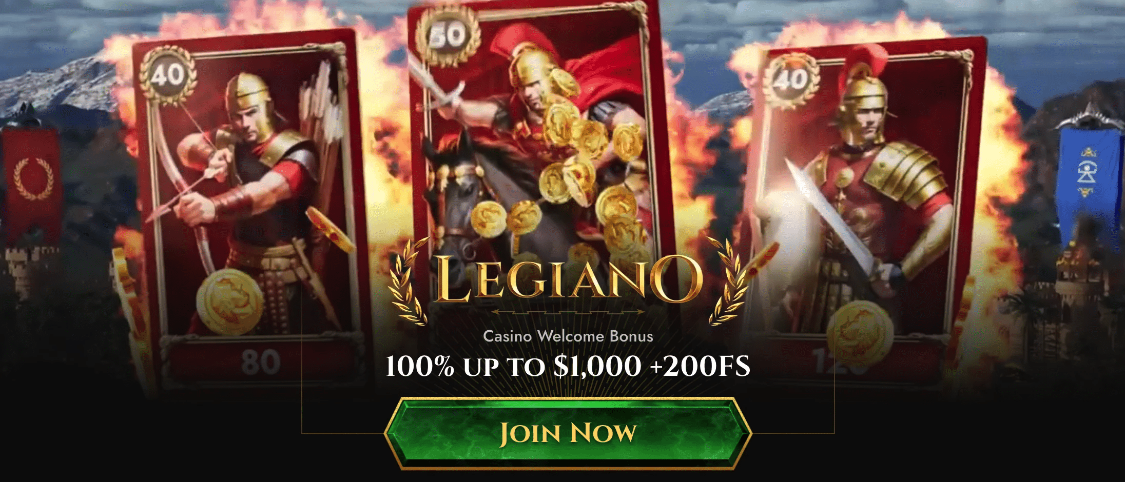 Legiano casino welcome bonus