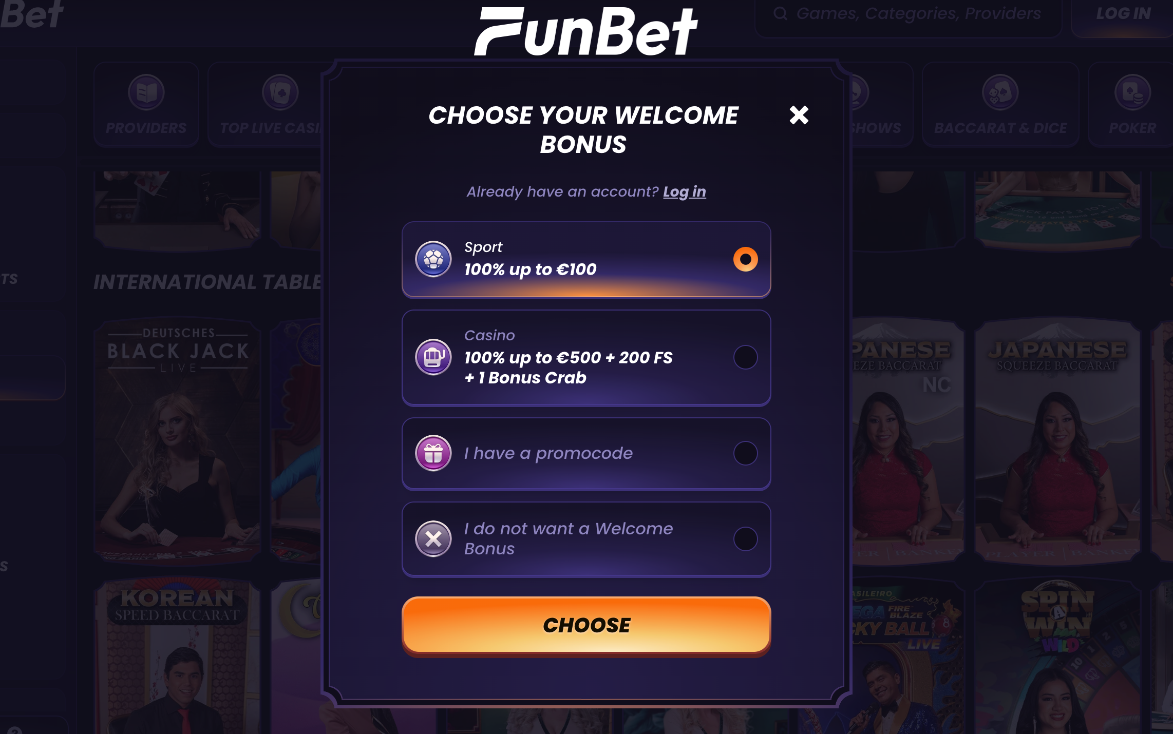 FunBet signup bonus