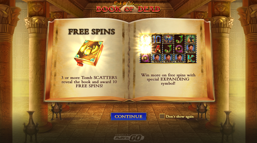 Book of Dead features