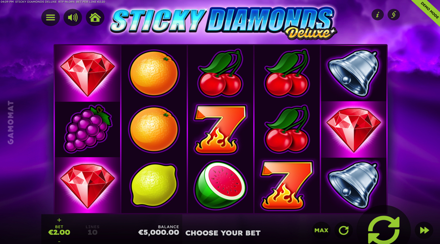 Sticky Diamonds Deluxe slot game - Gamomat
